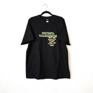 NIP Moodswings Black Emotional Rollercoaster Theatre Masks T-Shirt Size Small‎